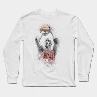Scribble of Michael Jordan Long Sleeve T-Shirt